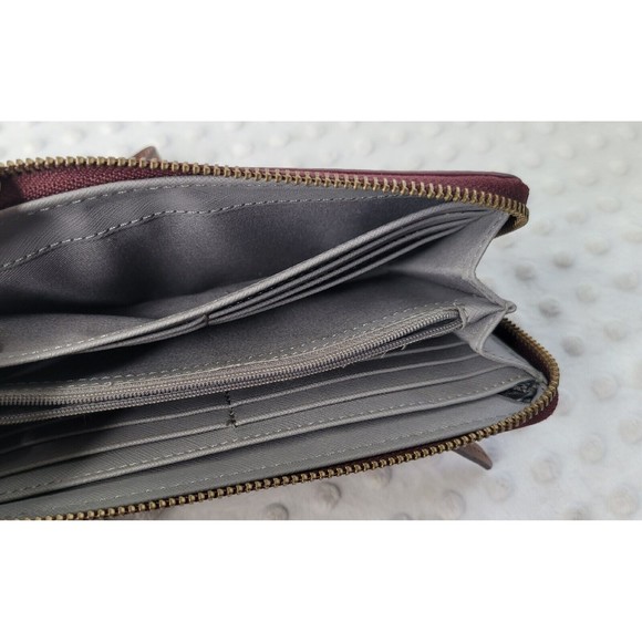 Fossil Cowhide Leather Color Block Wristlet Wallet Multi‎ Slots Coin Purse - Picture 10 of 14